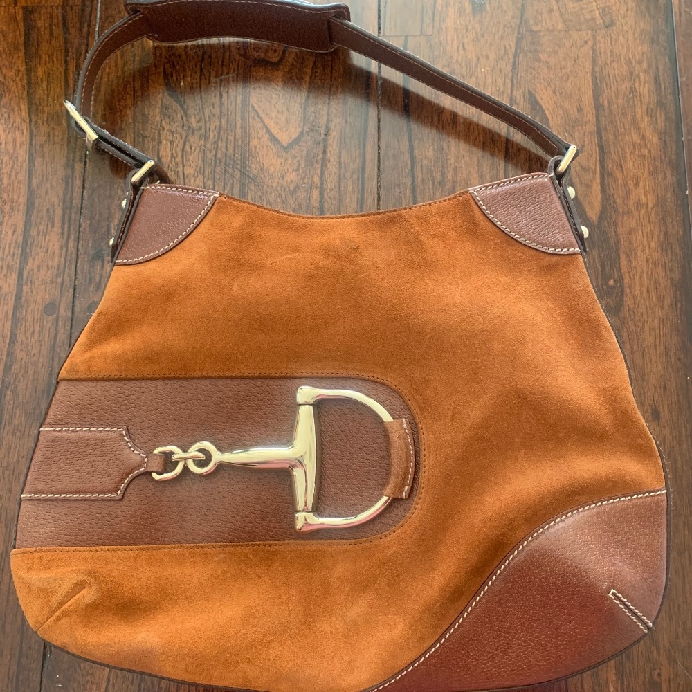 Authentic Gucci Suede Horseshoe purse